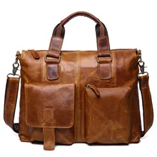 Messegner Bolsas Marca Bolso de Los Hombres de Cuero genuino Crazy Horse de Cuero Bolso Retro Bolsa de Ordenador Portátil Maletín de Negocios Bolso Crossbody