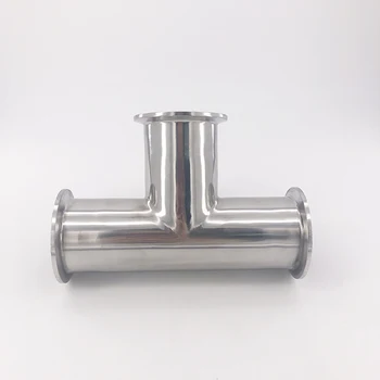 

Stainless steel 304 316 O.D 102mm Quick loading sanitary mirror buffing tee Food grade Clamps T type tee Connector