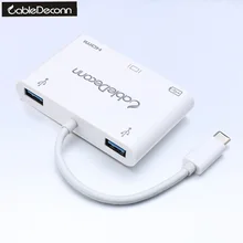 2017 New USB3.1 USB C Type-C to HDMI DisplayPort DP VGA+2Hub USB3.0+USB C Adapter for Macbook Pro 2016 Dell XPS 13 USB-C