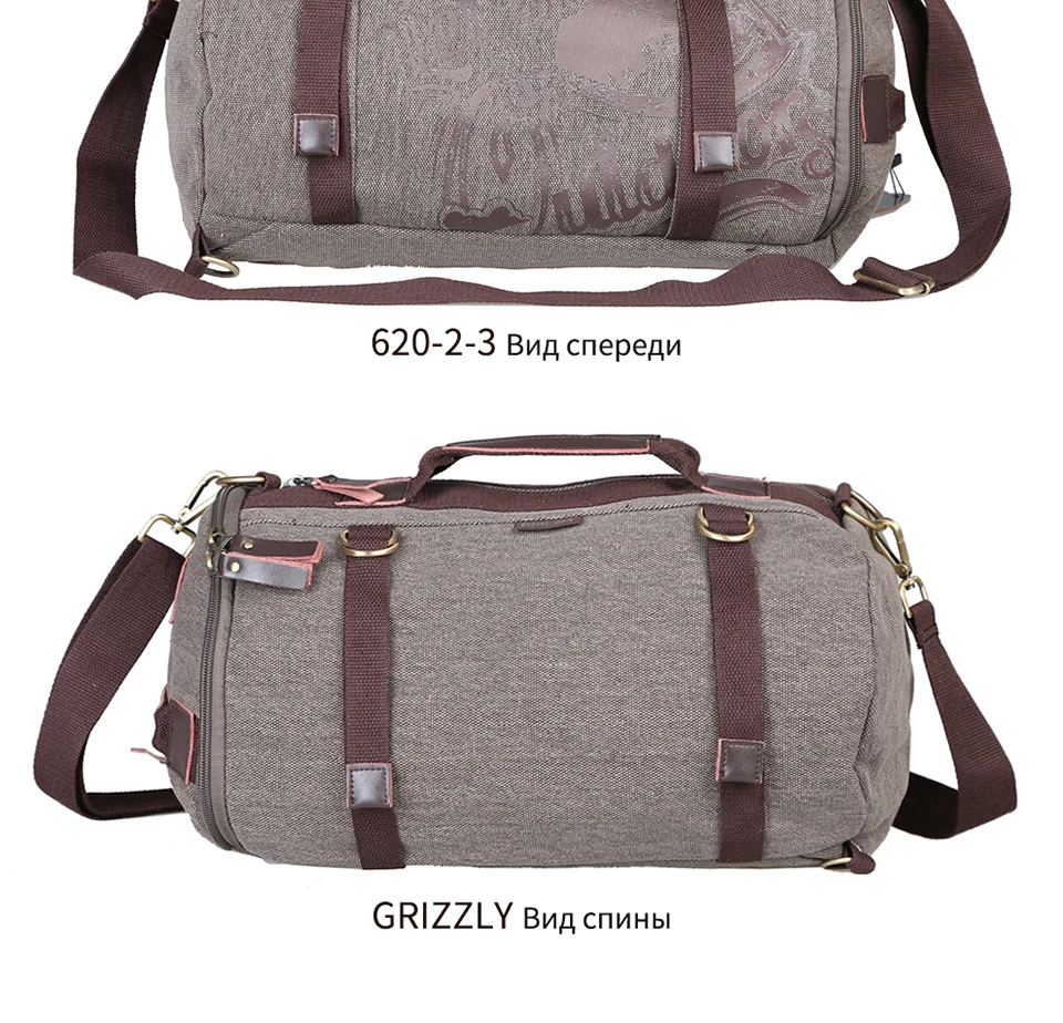 GRIZZLY, женские рюкзаки, многофункциональные, повседневные, Mochila, большая емкость, холщовые сумки, рюкзак для подростка, на открытом воздухе, дорожная сумка