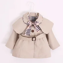 spring autum new infant clothes baby girls overcoat plaid kids jacekt england style outfits for children