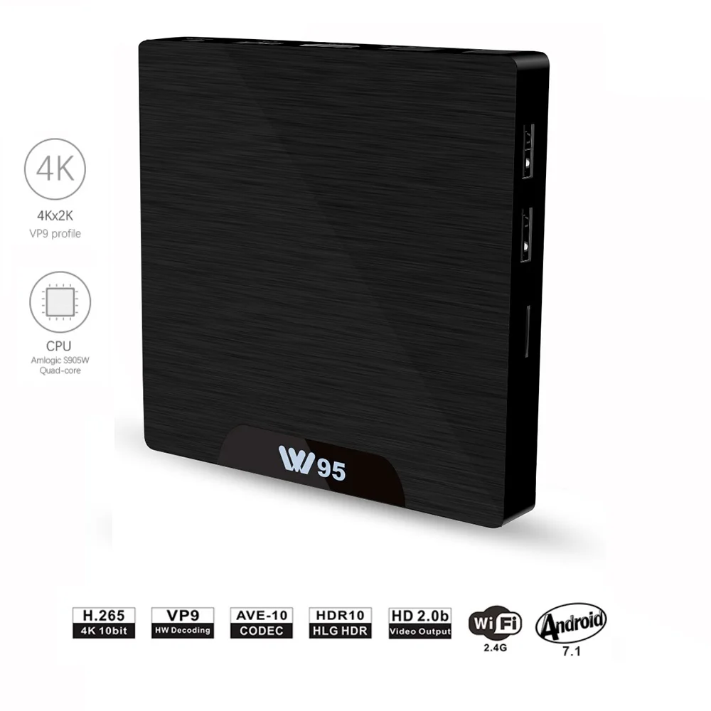 

ACCEWIT W95 TV Box Android 7.1 Amlogic S905W Quad Core CPU 2.4GHz WiFi 16GB/8GB eMMC Media Player Set-top Box