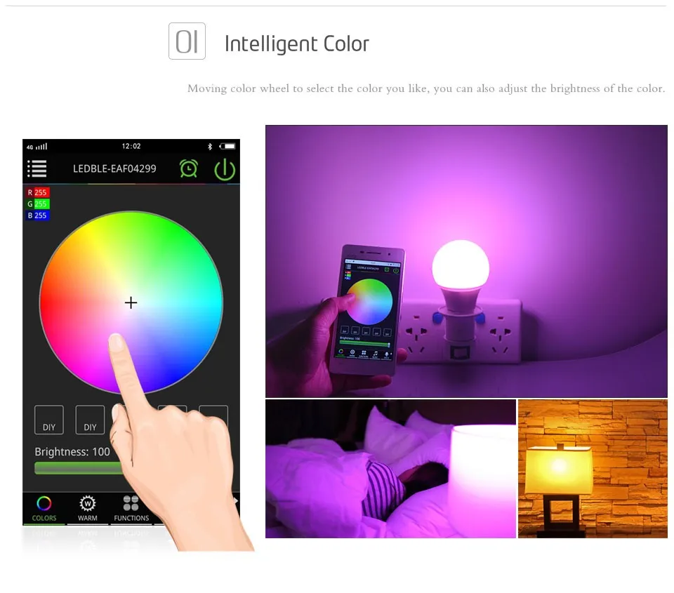 Затемнения Smart RGBW светодиодный светильник 4.5 Вт E27 AC 85 В-265 В Bluetooth 4.0 приложение Дистанционное управление лампы для смартфонов IOS/Android