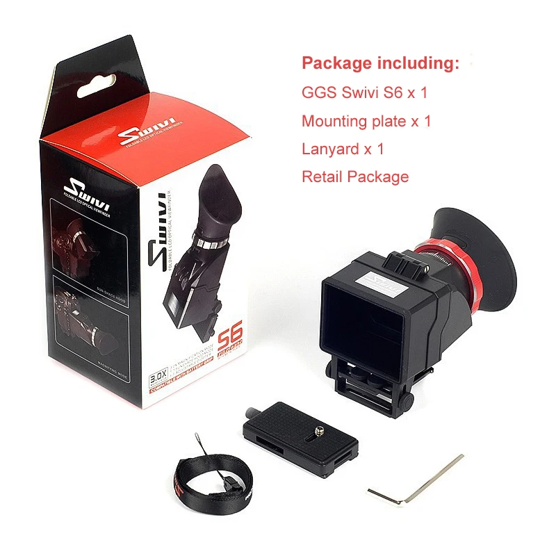 Видоискатель GGS Swivi S6 с ЖК экраном 3 &quot/3 2&quot для Canon 5D2 5D3 6D 7D 70D 750D 760D Nikon D7000 D7200 D750 D610