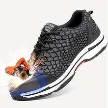 Модная Рабочая защитная обувь со стальным носком; нескользящие стальные ботинки с прокалыванием; вечерняя обувь; Светоотражающая обувь