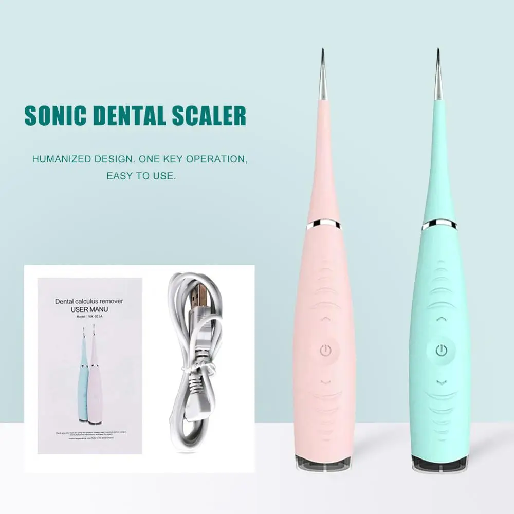 

Portable Electric Sonic Dental Scaler Tooth Calculus Remover Tooth Stains Tartar Tool Dentist Whiten Teeth Health Hygiene white