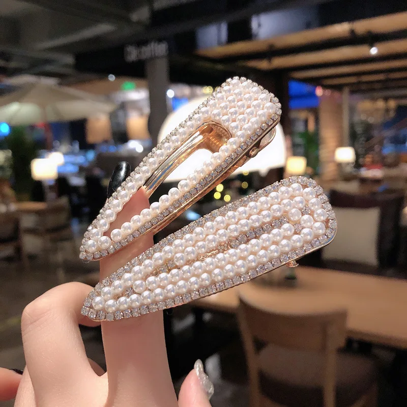 

Vanmos New Fashion Shiny Crystal Rhinestones Hairpins for Women Girls Hair Styling Clip Barrettes Imitation Pearls Hair Jewelry