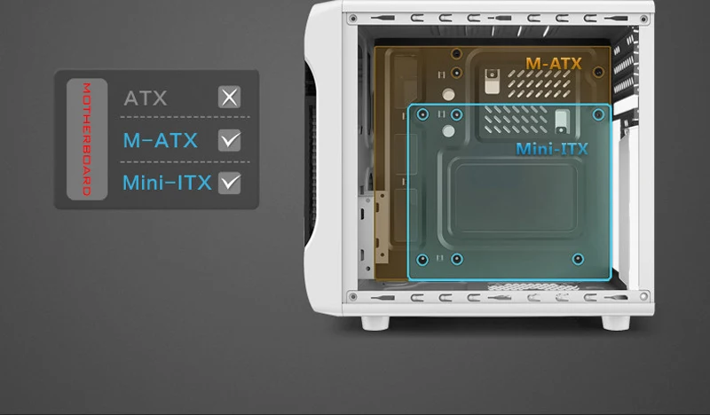 Мини шасси для HTPC мини шасси Мини ПК Чехол настольный ПК чехол поддержка дискретной графикой MicroATX источник питания