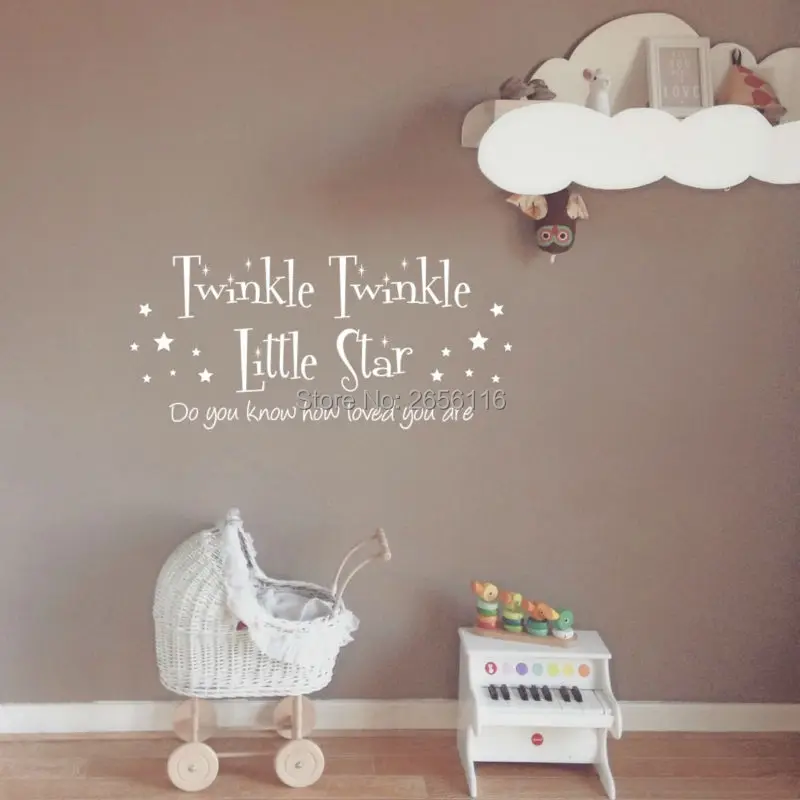 

Twinkle Twinkle Little Star Wall Stickers DIY Cute Stars Art Letter Carved Kids Room Decoration Vinyl Environmentally For Childr