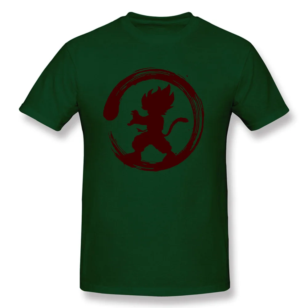 Футболка "Аниме" для мужчин Dragon Ball Z футболка горячая Распродажа взрослых Топы И Футболки круг Гоку сон Гохан футболка хлопок Одежда Манга в японском стиле - Цвет: Dark Green