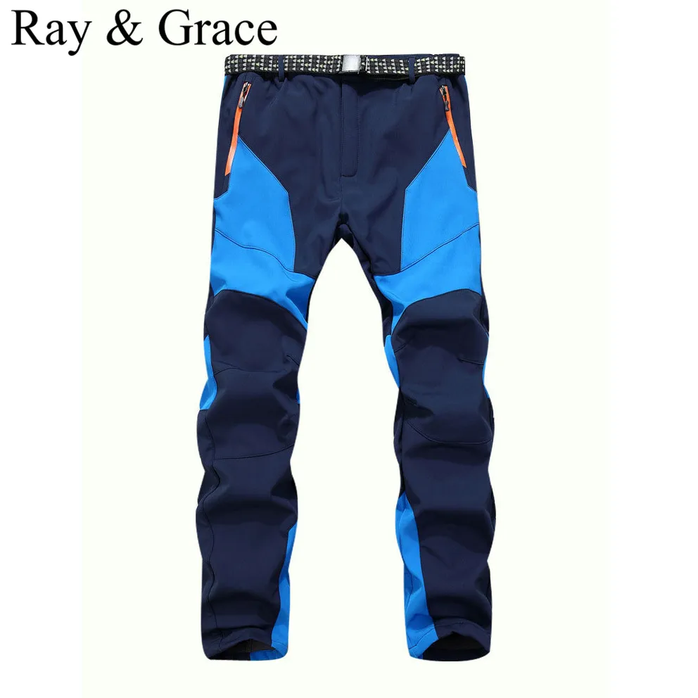 Winter Men Warm Softshell Fleece Pants Skiing Snowboard