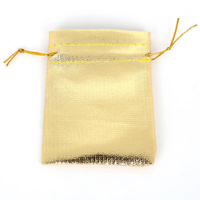 Горячая Распродажа! 10 шт./пакет разных размеров золотой и серебряный цвет органза красивый подарок мешочки для украшений - Цвет: Gold