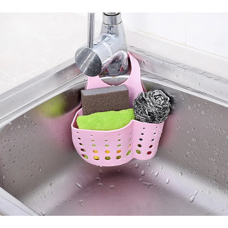 3pcs Sink Plastic Drain Basket Storage Hanging Basket Kitchen Supplies