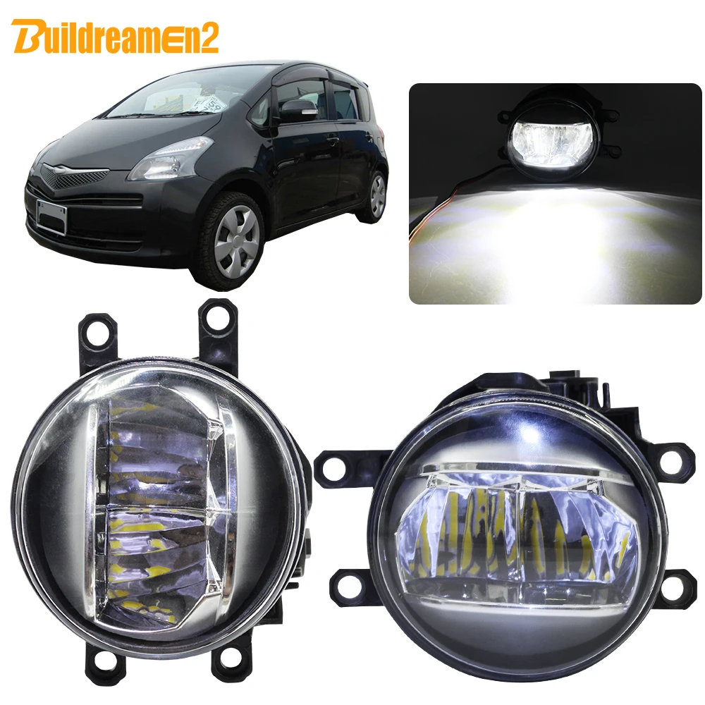 

Buildreamen2 For Toyota Ractis MPV 2007 2008 2009 Car Right + Left Fog Light 4000LM LED Bulb Daytime Running Light H11 12V