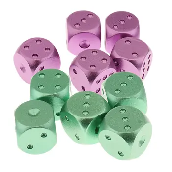 

10pcs Aluminum Alloy Dice with Storage Box 6 Sided D6 Dices for Dungeons Dragons MTG RPG Party Table Game Bar Pub Club