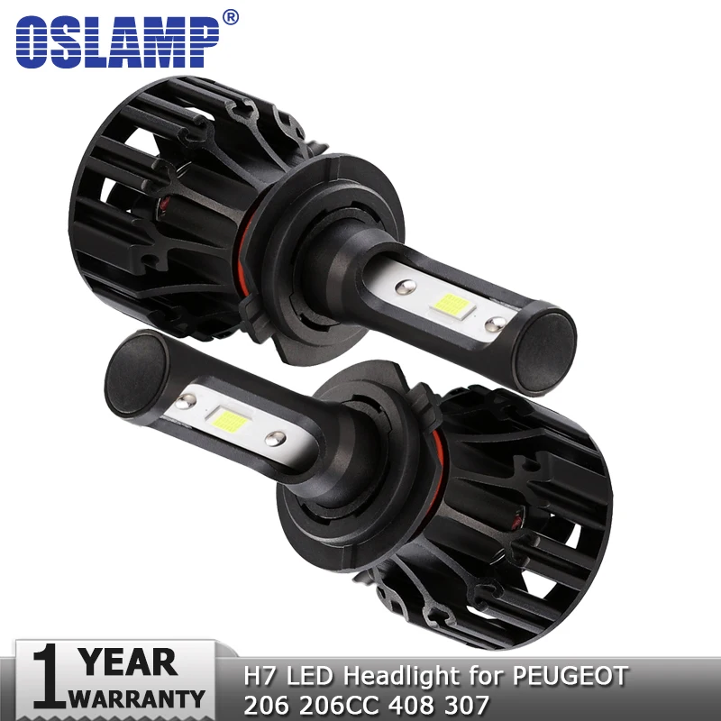 Oslamp H7 светодиодный лампы для передних фар на основе технологии COB 72 W фары 8000LM 12 v 24