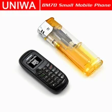 Uniwa mini telefone móvel l8star bm70 sem fio bluetooth fone de ouvido celular estéreo gsm desbloqueado telefone super fino gsm pequeno telefone