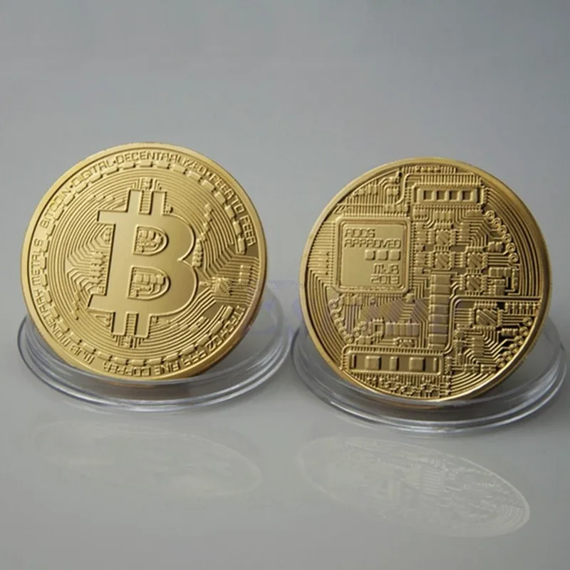 1 x редкий позолоченный 1oz Биткойн коллекционный подарок арт-коллекция монет BTC