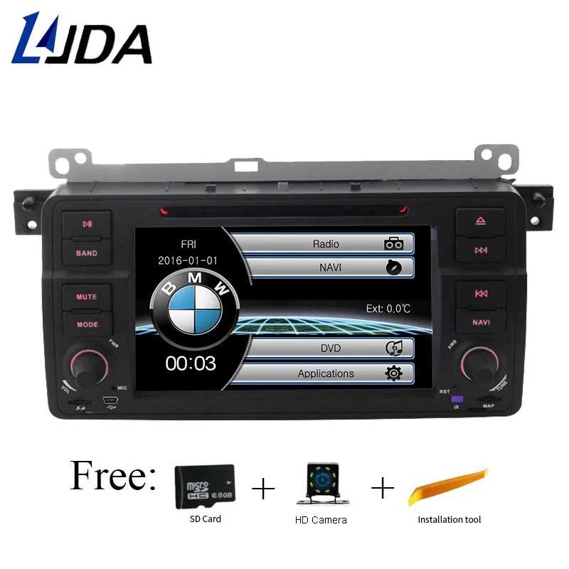 

LJDA 1 DIN 7 Inch Car DVD Player for BMW E46 3 Series 318 320 325 M3 Rover 75 MG ZT Bluetooth 1080P GPS Navigation Radio Audio