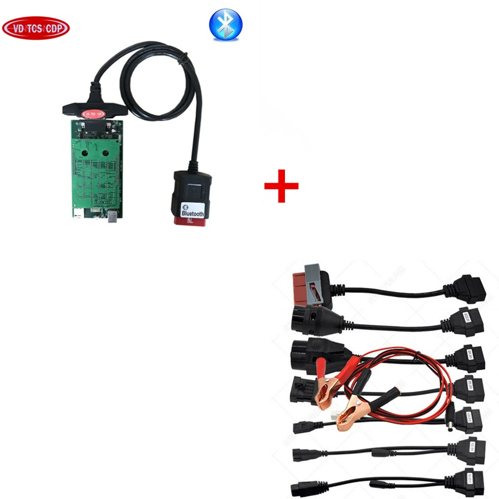 

Quality A new vci vd tcs cdp with bluetooth SCANNER VD TCS cdp pro plus with LED 3 IN1 + Full 8 Car Cable