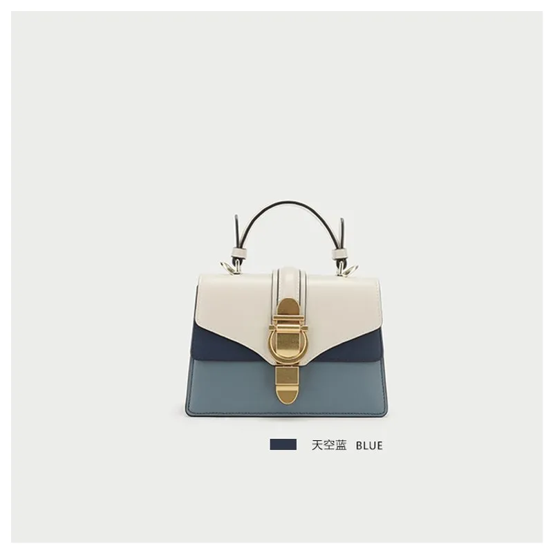 

Women's bag color matching shoulder bag diagonal bag handbag leather small square bag