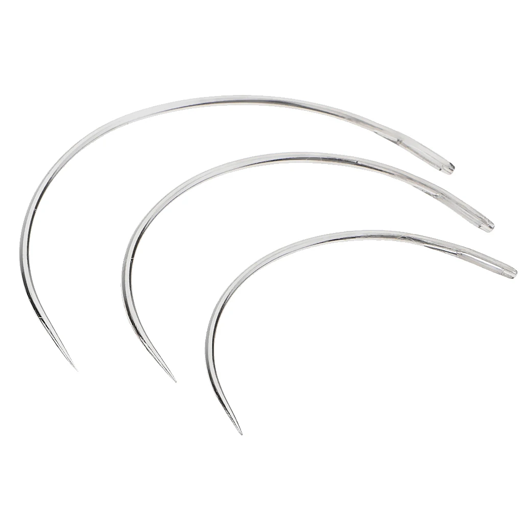 3 Pieces Leather Craft Hand Tool All-Purpose Special Sewing Curved Needles