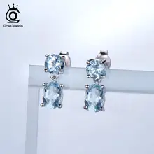 ORSA JEWELS Genuine 925 Sky Blue Topaz Drop Earrings For Women Newest Design Delicate Sterling Silver Shining Lady Jewelry VSE07