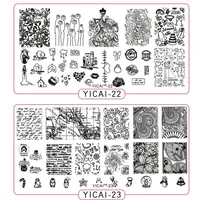 NEW! 1pc Nail Stamping Plates Template YICAI 01-40 3D Flower Series Image Plates Nail Art Manicure Templates Beauty Polish Tools 2