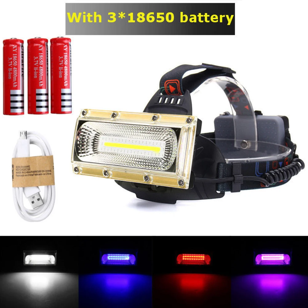 

30W COB LED Headlamp Ultra Bright USB charging Outdoor camping Fishing headlight Work Portable Searchlight lantern flashlight