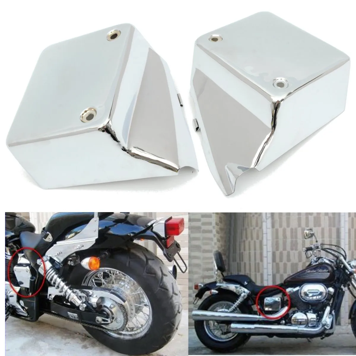 

Motorcycle Left+Right Battery Side Metal Cover For Honda for Shadow for Spirit VT750 DC 2000-2009/for Black for Widow 2000-2007