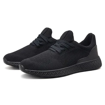 

2018 New Large size flying woven shoes men's breathable hollow mesh sports shoes students fashion lightweight running shoes