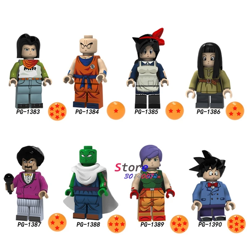 

Single Building Blocks Dragon Ball Z Anime Cartoon Series Son Goku Krillin Launch Piccolo Mr. Satan toys for children