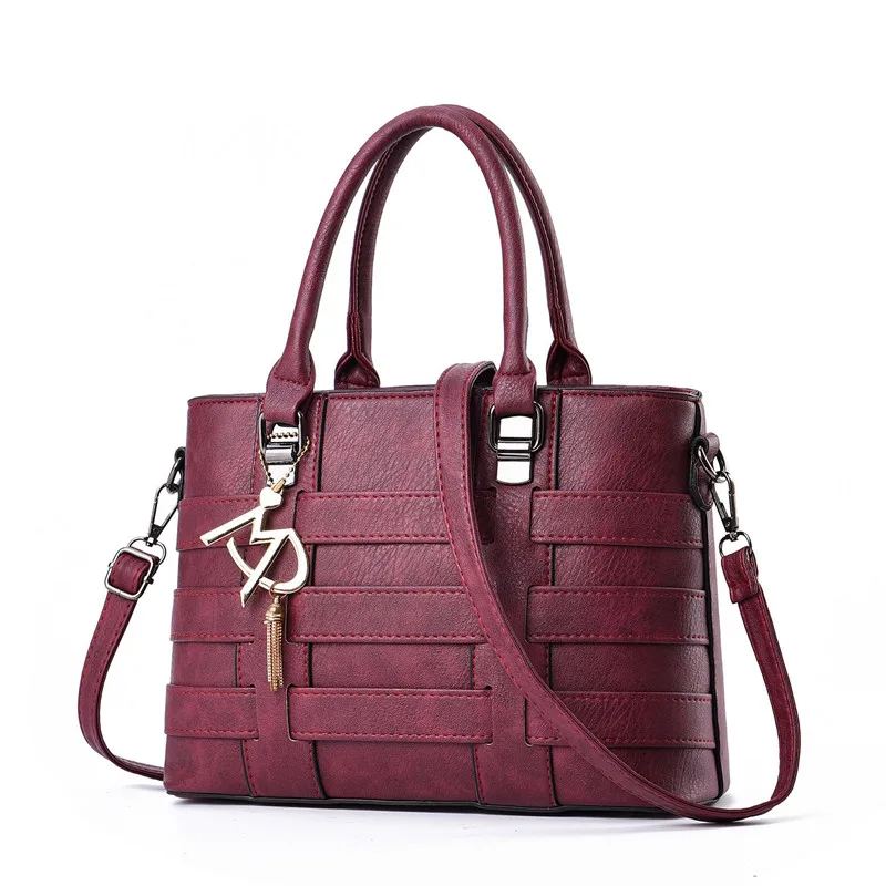 YONGBONG/женские Сумки из искусственной кожи с кисточками, роскошные брендовые сумки в клетку, женские сумки-тоут, модные роскошные известные сумки на плечо - Цвет: Red