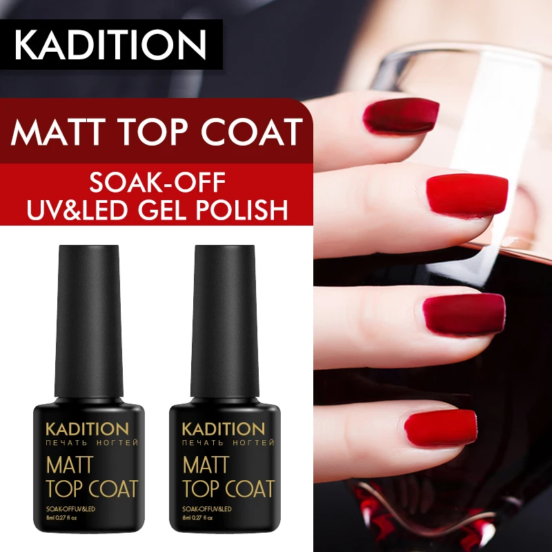 

KADITION Matt Nail Art Enamel Lacquer UV Frosted Nail Gel Polish Varnish Gellak Gel Primer Top Base Coat Manicure Gel Varnish