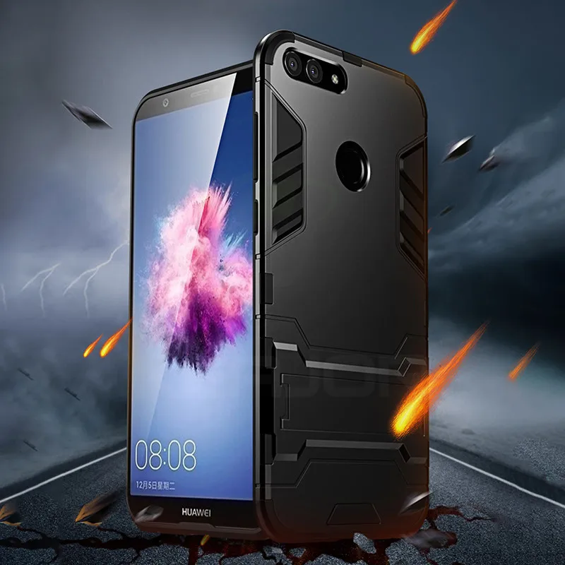 

case For Huawei P Smart Case Shockproof TPU+PC Hard Plastic with Stand Dual Hybrid Back Cover For Huawei P Smart Cover
