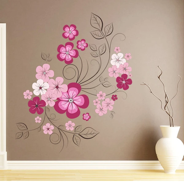 Creative DIY 3d cartoon flower wall stickers kid's room sitting room