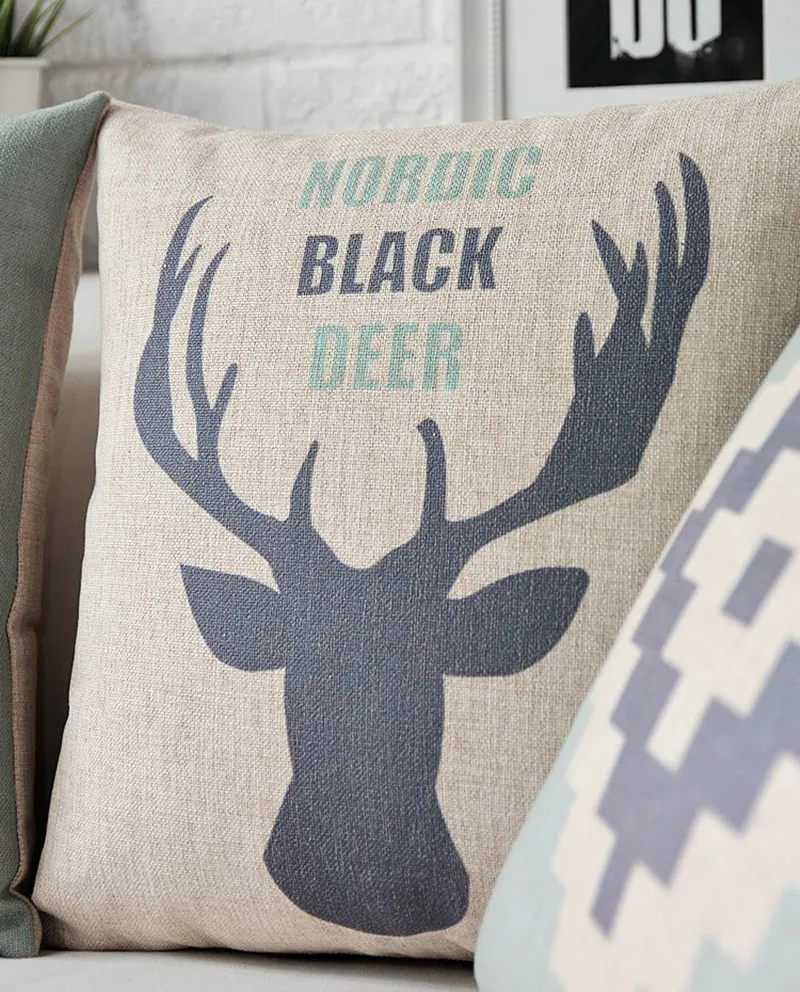 Бесплатная доставка Nordic мультфильм голова оленя в геометрическом стиле из