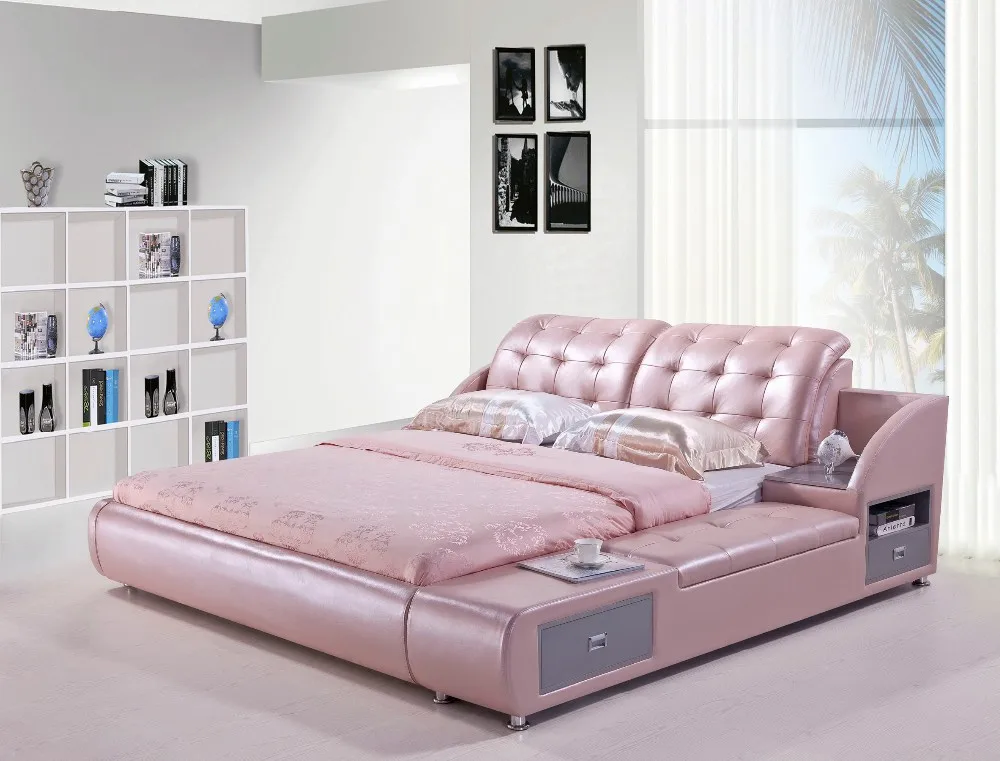 ModernBedroomLeatherBedH809LizzBedhotsalebedroomfurniture