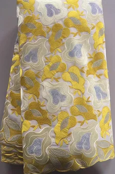 

Free shipping ELL3009 African Lace Fabric Exclusive swiss voile lace heavy big design ,embroidery lace with high quality 5y/lot