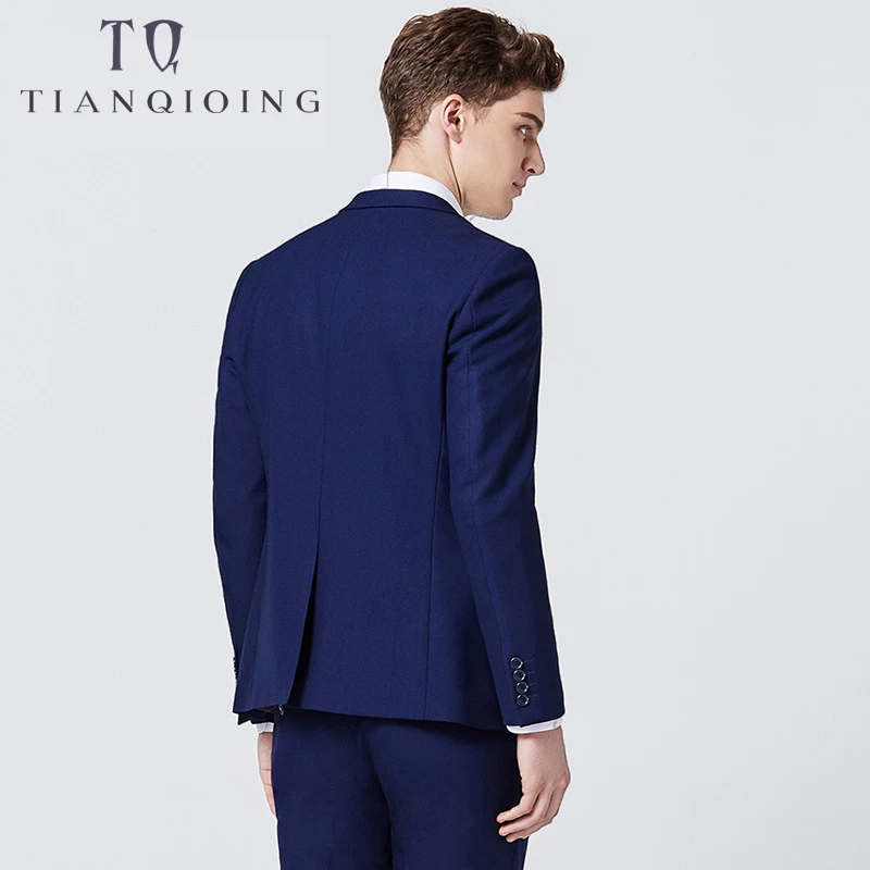 Деловой синий мужской костюм на заказ,, Модный свадебный костюм на заказ, мужской костюм из 3 предметов, пиджак, брюки, жилеты