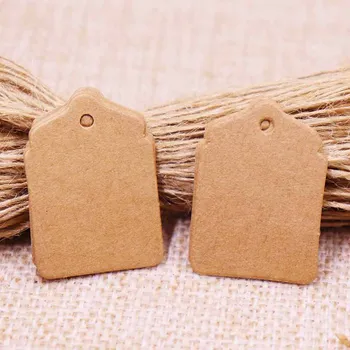 

200 pcs 2018 New Wholesale 32x22mm/55x40mm White/Black/Vintage Gift Tag Garment Label Can Custom Your Logo Cost Extra no string