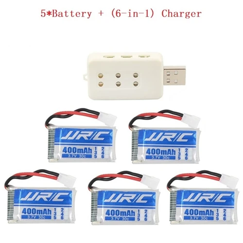 JJRC H31 аккумулятор JJRC Запасные части 5 шт. 3,7 V 400mah 30C аккумулятор H31 Lipo аккумулятор 3,7 v 400mah для JJRC H31 с зарядным устройством - Цвет: Красный