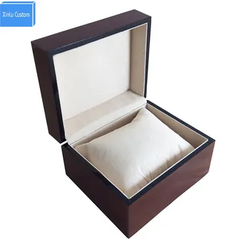 

Wood watch case watches box with pillow jewelry gift watch storage display, factory supply customize logo cajas para relojes