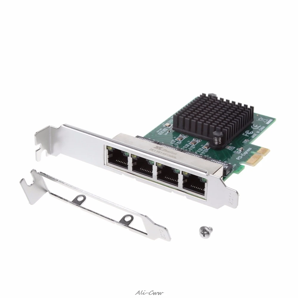 1 комплект для 10/100/1000M PCIe PCI Express 4x карта гигабит Ethernet сетевой адаптер 4 Порты и разъёмы высокое качество