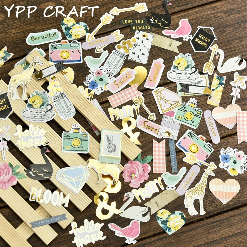 

YPP CRAFT 60pcs Colorful Foil Animals Stickers for Scrapbooking Happy Planner/Card Making/Journaling Project