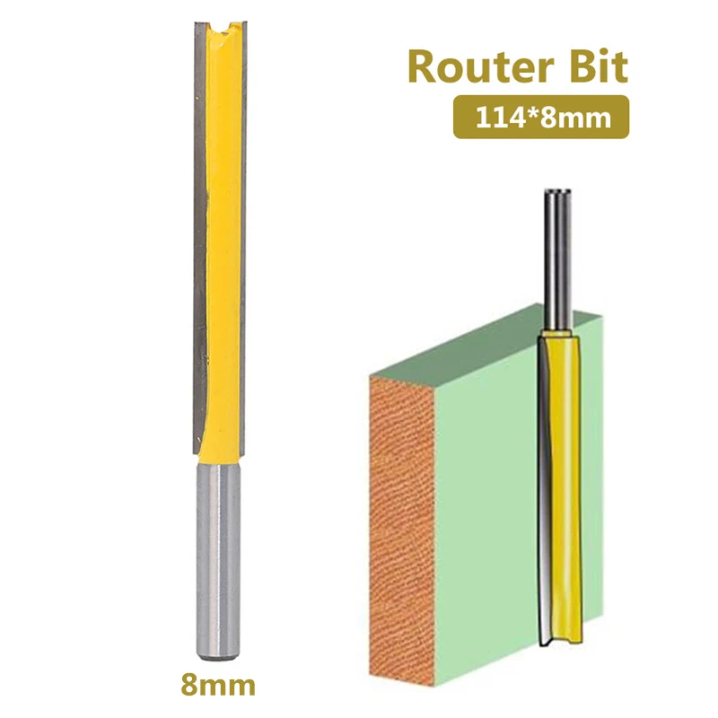 1 шт. 8 мм хвостовик Удлиненный прямой Обрезной нож фреза для DIY Деревообрабатывающие инструменты