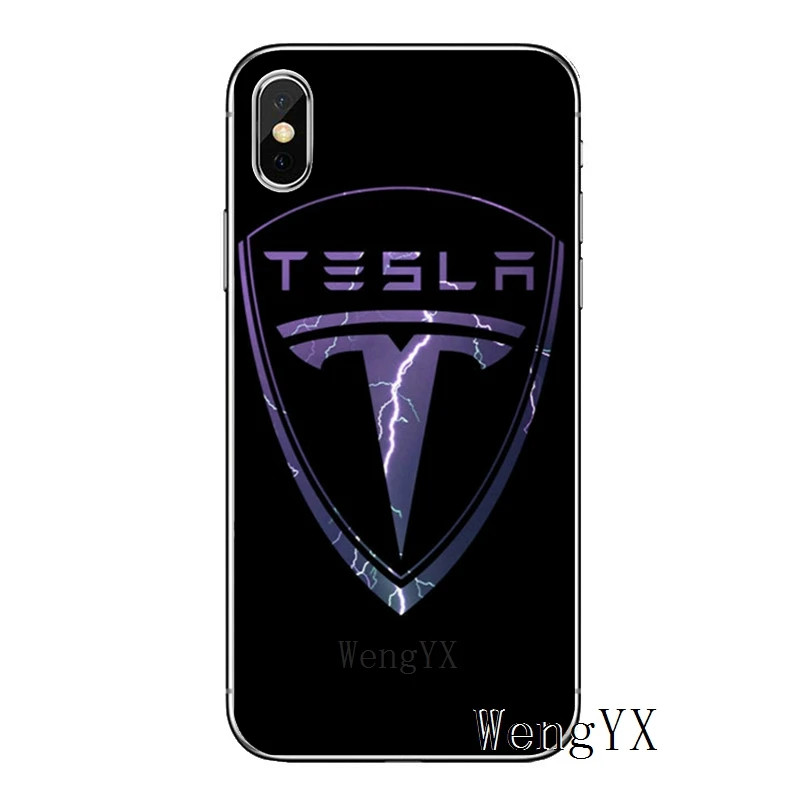 Супер Электрический автомобильный логотип Tesla для Apple iPhone 8 7 plus 6s 6 plus X XR XS Max SE 5s 5c 5 4s 4 TPU мягкий чехол для телефона - Цвет: tesla-car-logo-A-17