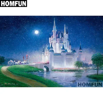 

HOMFUN Full Square/Round Drill 5D DIY Diamond Painting "Beautiful castle" Embroidery Cross Stitch 5D Home Decor Gift A01162
