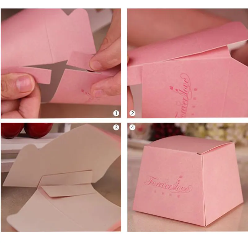AVEBIEN 50 шт. Свадебная подарочная коробка Романтический элегантный цветок розы для декорирования вечерние сладкие сувениры Свадебная бумажная коробка для конфет с лентой