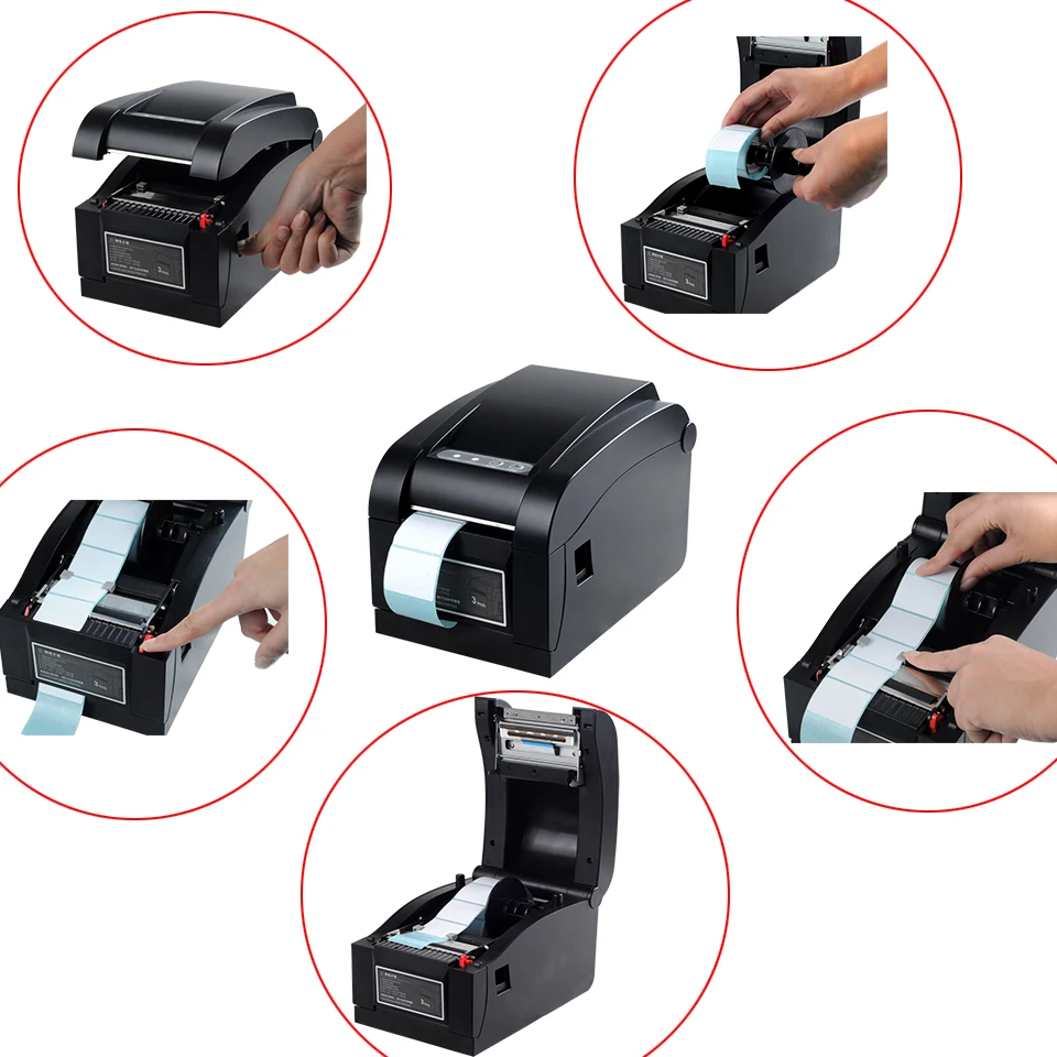 IssyzonePOS 3 Inch Direct Thermal Label Printer Warehouse Retail Sticker Printer Support QR Barcode Print With USB Serial Port